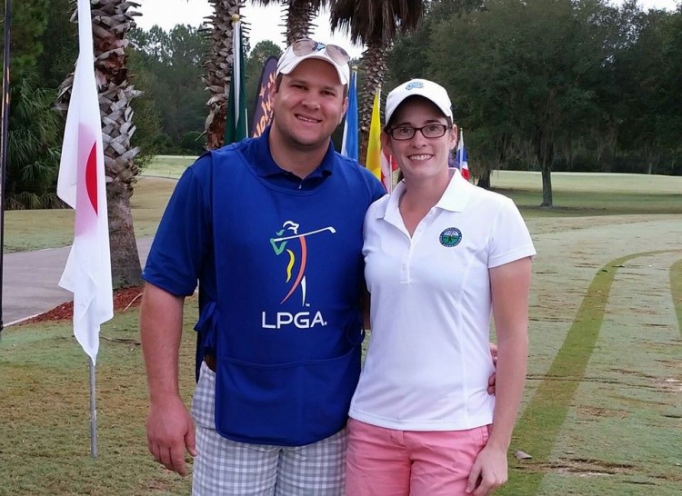 Katherine Perry and caddy Kevin Hamski