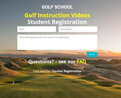student registration - golf school