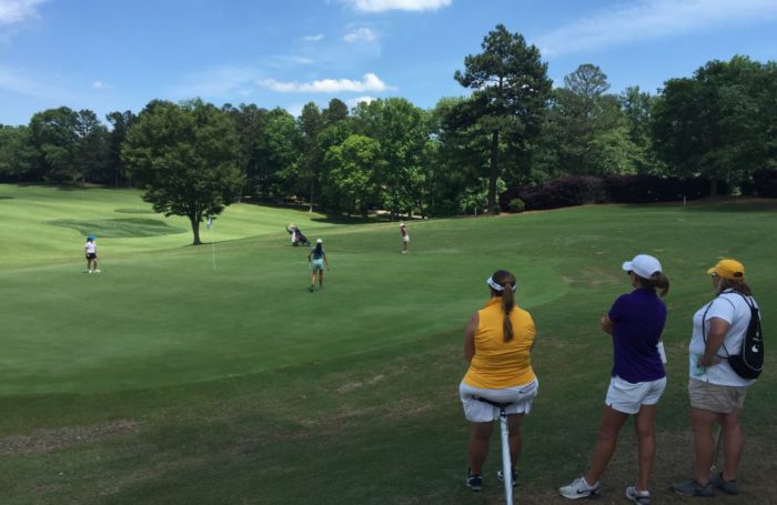 When the college golf coach is watching Brandi Jackson womens golf