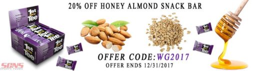 1st tee honey almond snack bars 20% off