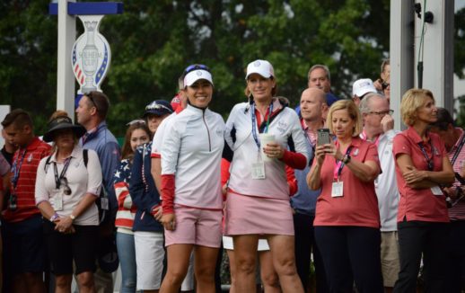 Danielle Kang and Team USA Captain, Juli Inkster Friday Morning Solheim Cup Day One