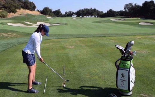 Lucy Davies How to setup alignment sticks Womens Golf