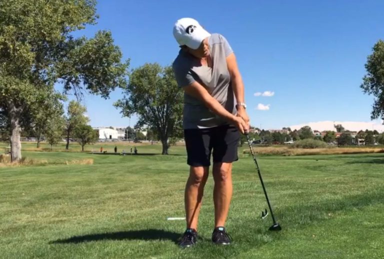 Elena King Using a Hybrid around the green Women's Golf
