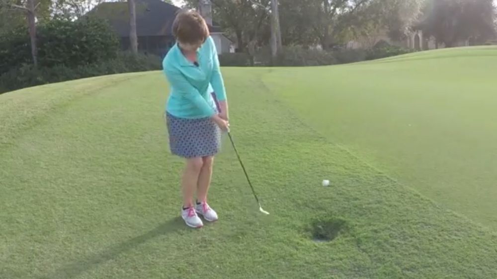 Kathy Nyman toe chip shot womens golf lesson