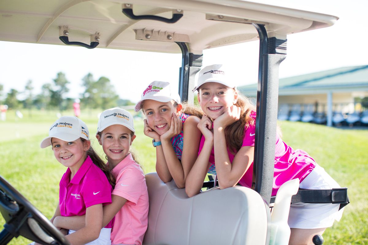 Students from Michelle Holmes School of Golf - Macie Kayla Julia and Hannah