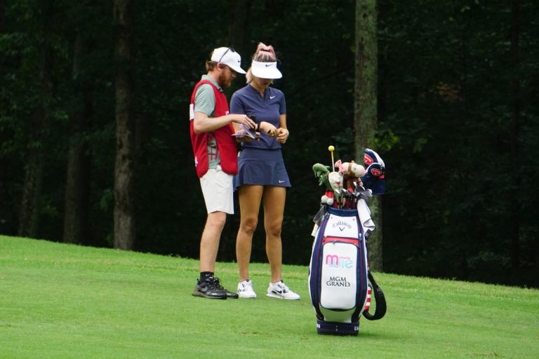 Michelle Wie and caddy, Matthew Galloway - US Women's Open - Ben Harpring - WomensGolf.com