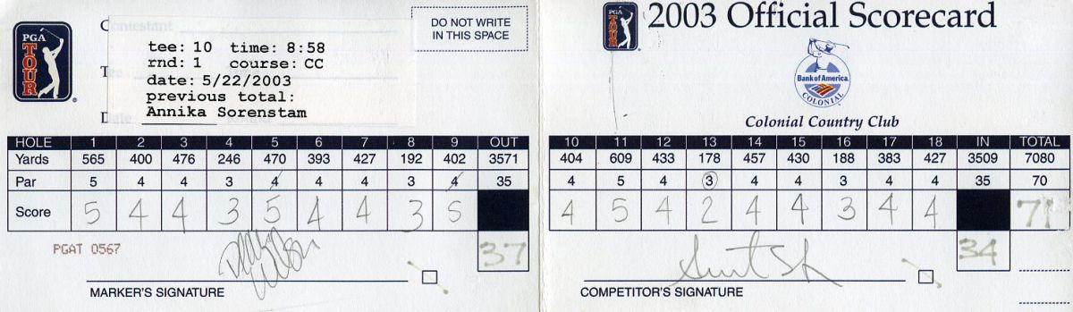 pga tour championship score card