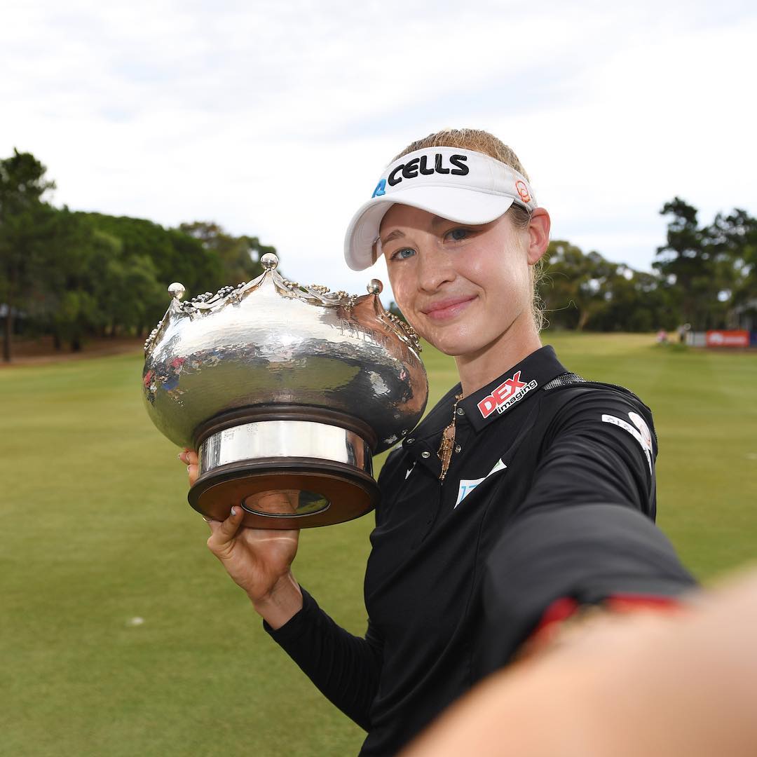 Nelly Korda selfie at Australian Open Women's Golf