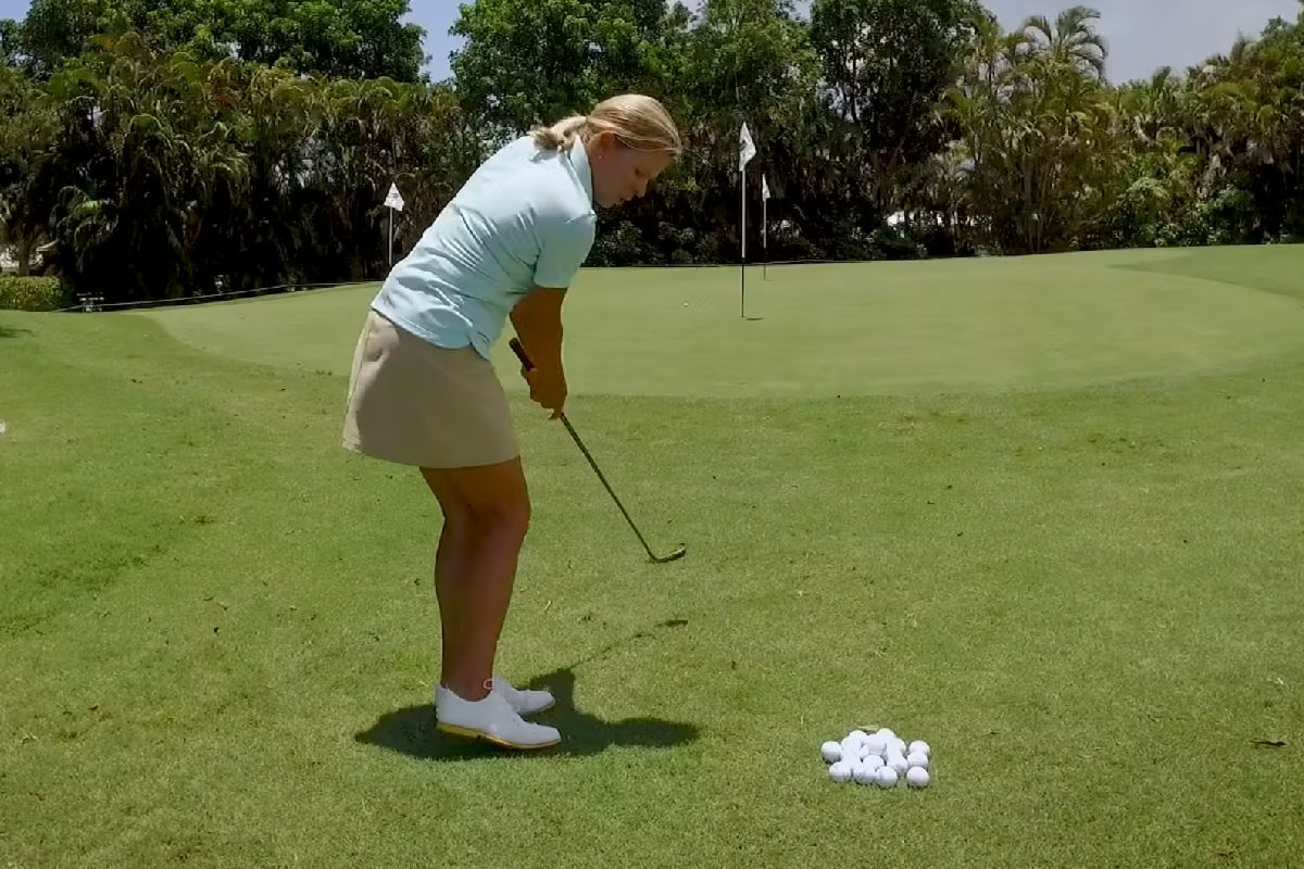 The Brush the Grass Drill for Better Chipping - Kellie Stenzel - Womens Golf