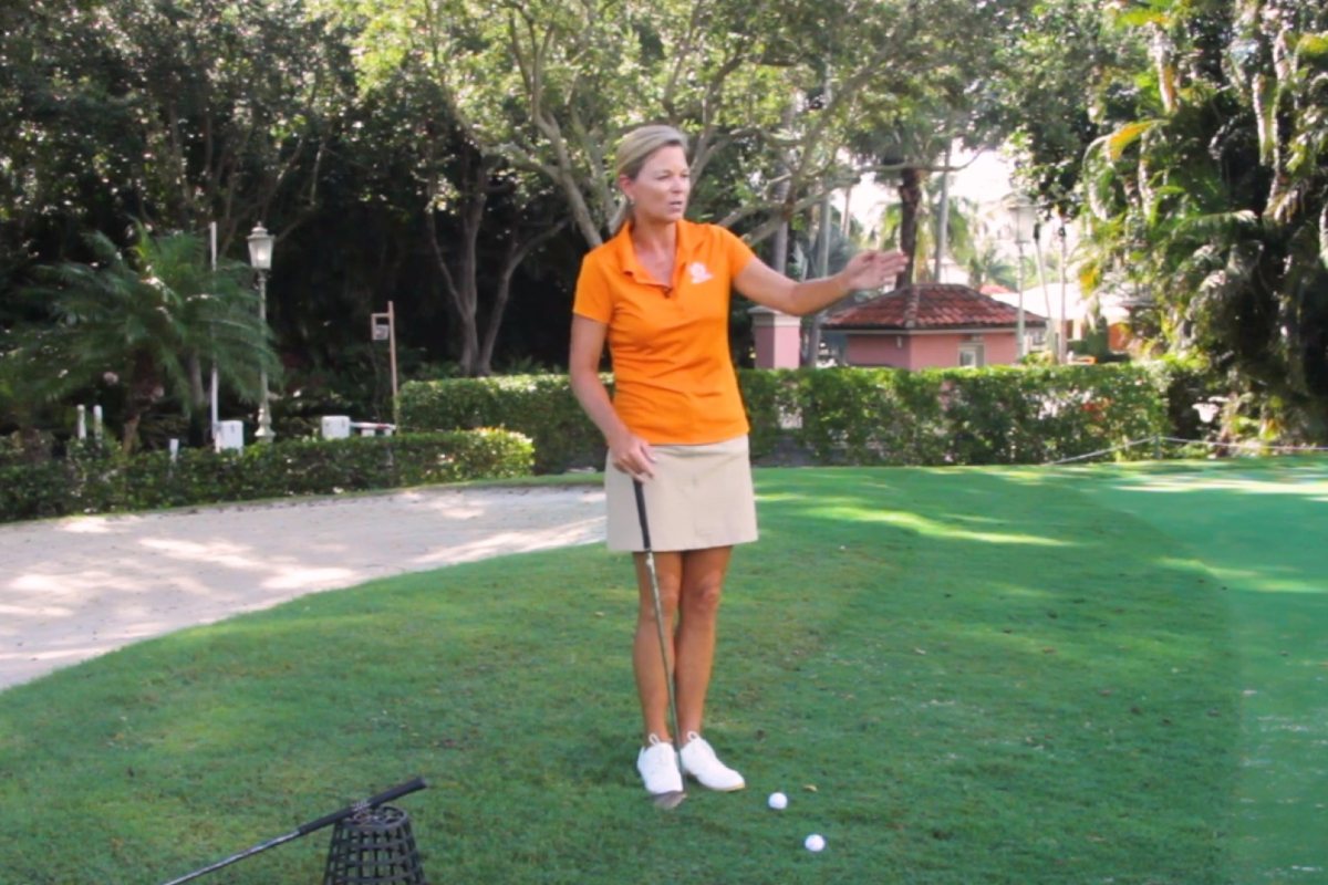 Adjust your club selection for uphill downhill chips - Kellie Stenzel