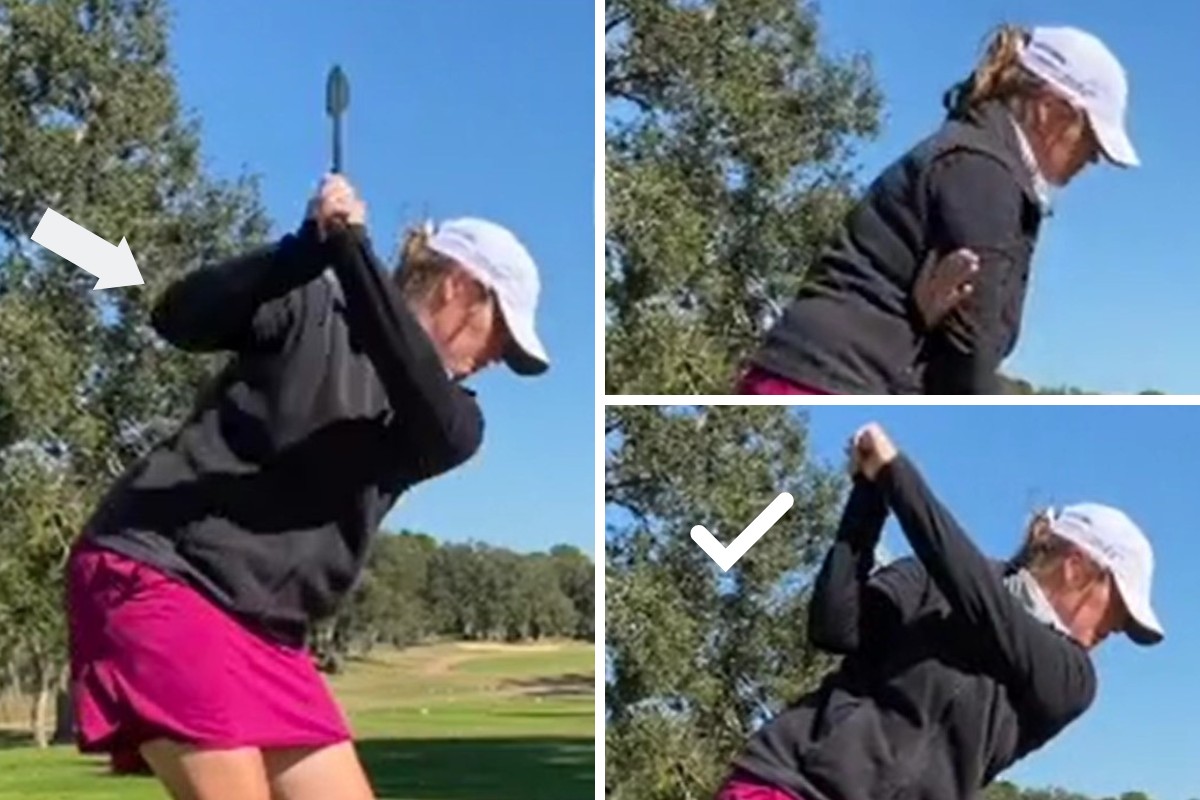Stop that Flying Elbow in your Backswing - Megan Johnston - Womens Golf