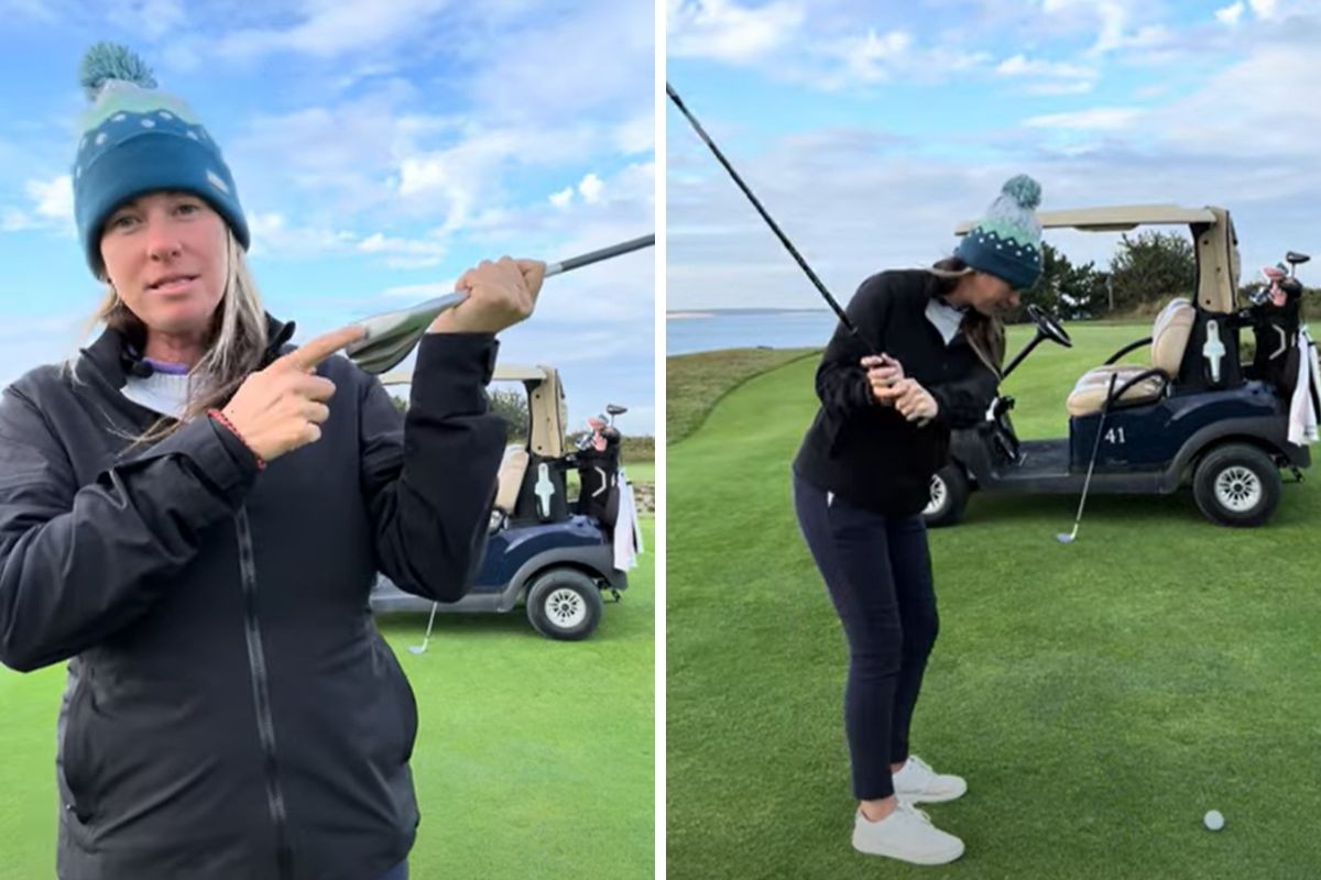High Lofted Wedge Over a Golf Cart - Stefanie Shaw - Womens Golf