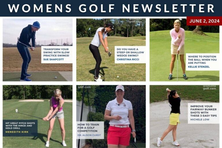 Try Slow Practice Swings - New Lessons this Week on Womens Golf