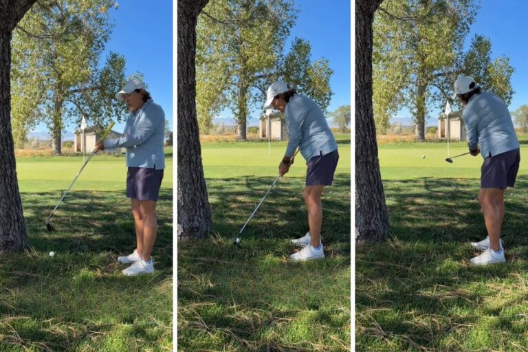 Tree Trap Escape with a Reverse-Grip Rescue - Elena King - Womens Golf